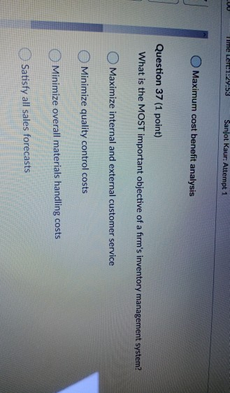 ques 37 UU Line Leic1:29:53 Sanjot Kaur: Attempt