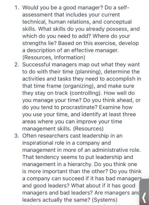 4. Today's managers must be comfortable using all
