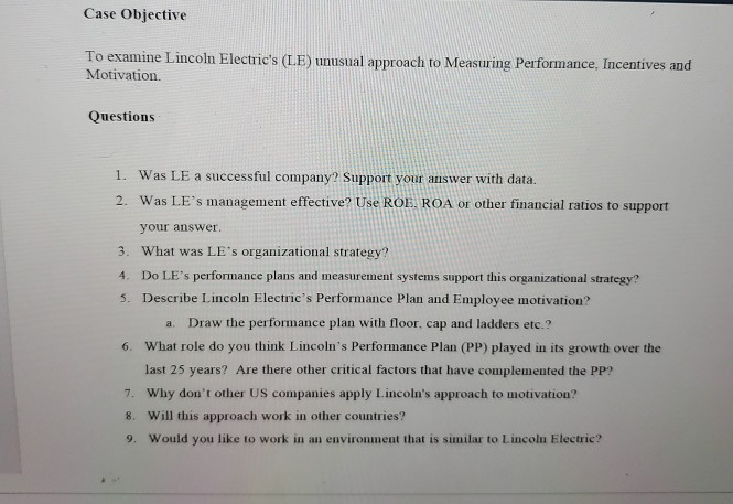 This is the Lincoln Electric Company case from