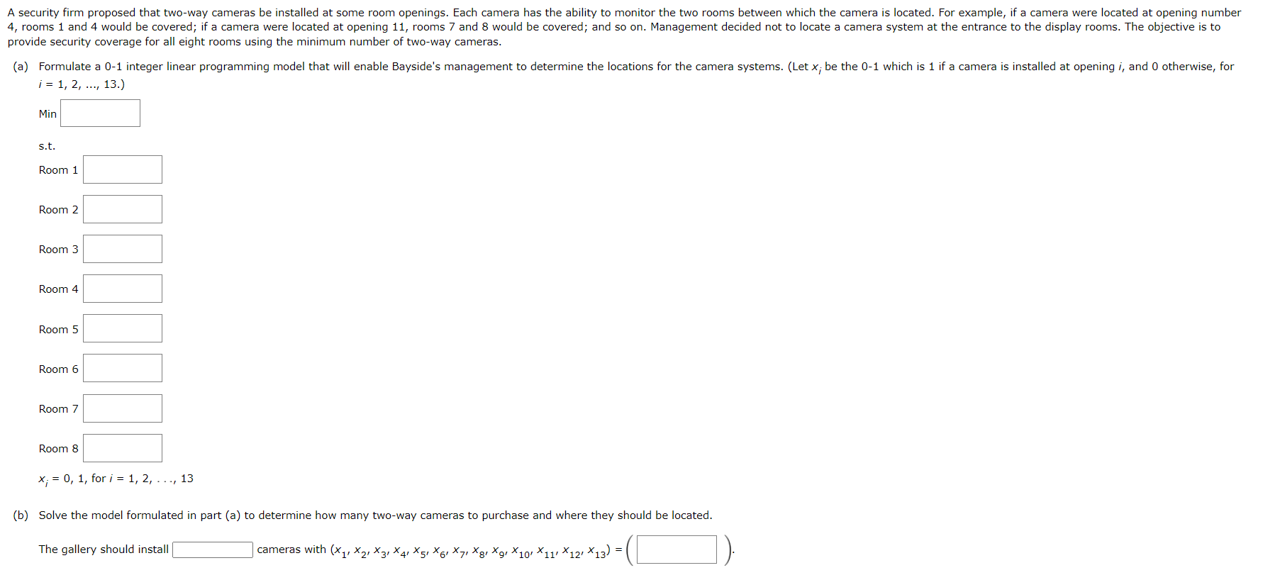 openings between the rooms are numbered 1 through