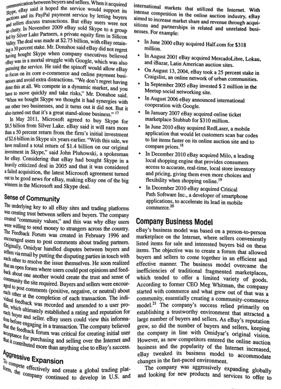 What source of competitive advantage does eBay