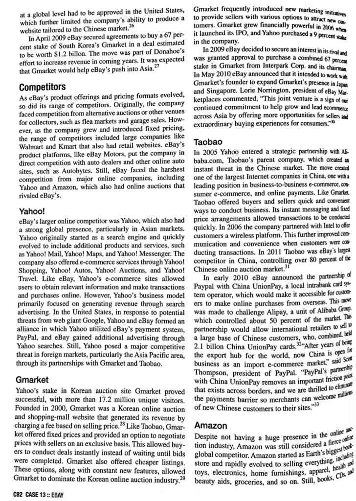 What source of competitive advantage does eBay