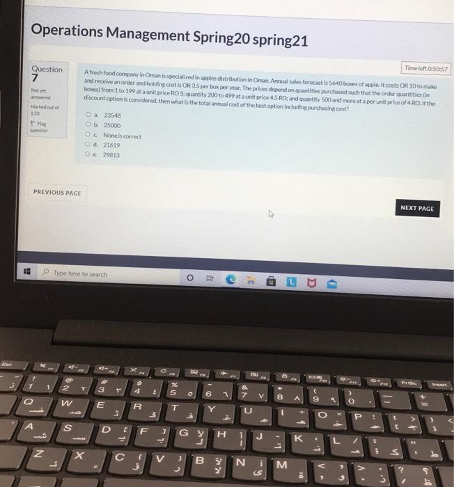Operations Management Spring 20 spring21 Time