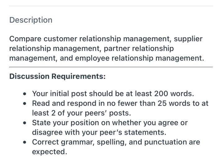 Description Compare customer relationship