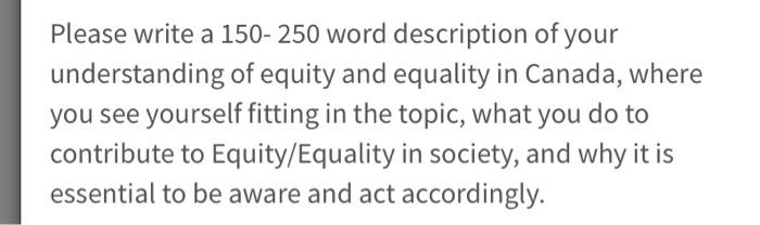 Please write a 150- 250 word description of your