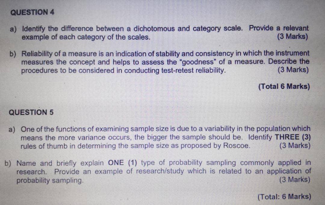 a) Identify the difference between a dichotomous