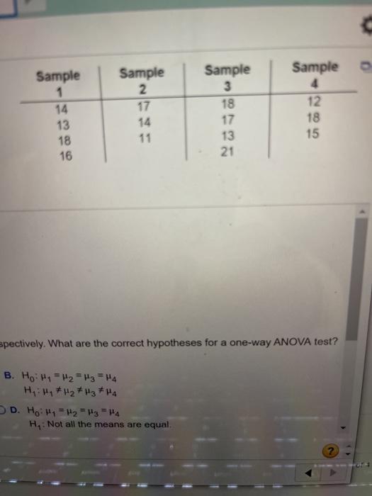 Sample 1 14 Sample 2 17 14 11 Sample 3 18 17 13
