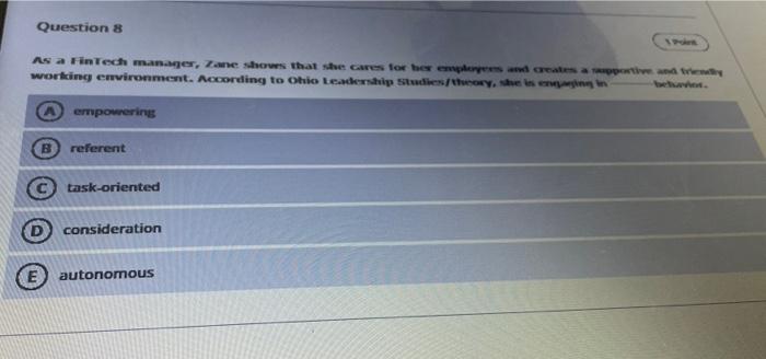 I need the answer without details Question 8 As a