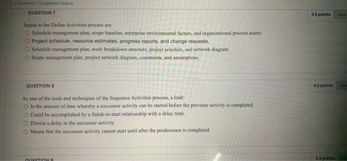 Question Completion Status QUESTION 7 COPER