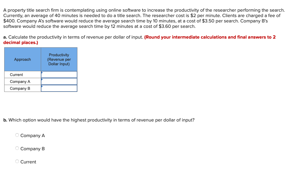 A property title search firm is contemplating
