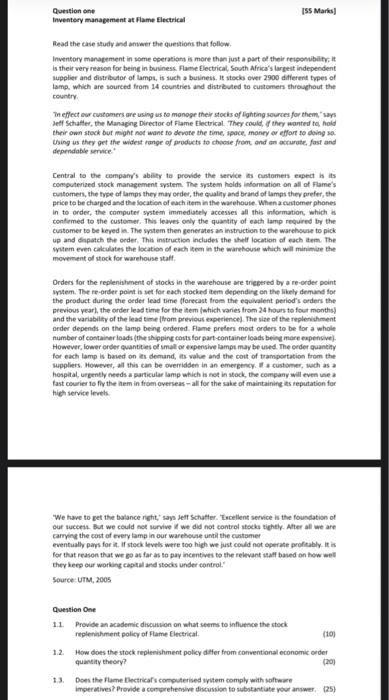 please assist 155 Marks Question one Inventory