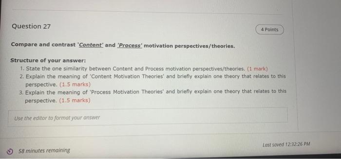 Question 27 4 Points Compare and contrast