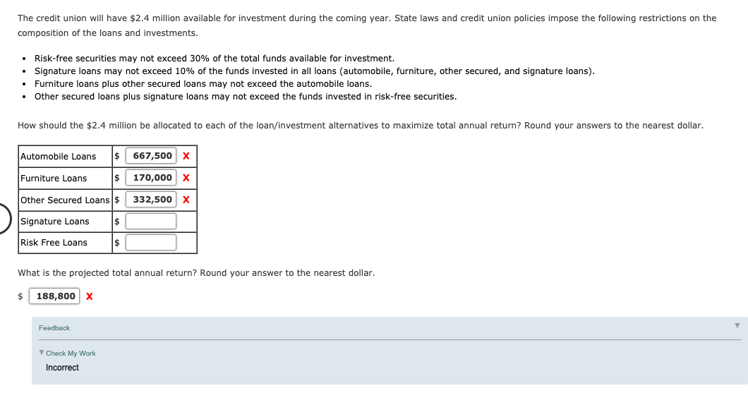 Problem 4-03 (Algorithmic) The employee credit