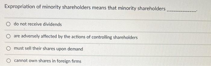 14 Expropriation of minority shareholders means