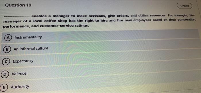 Question 12 Point provide managers with