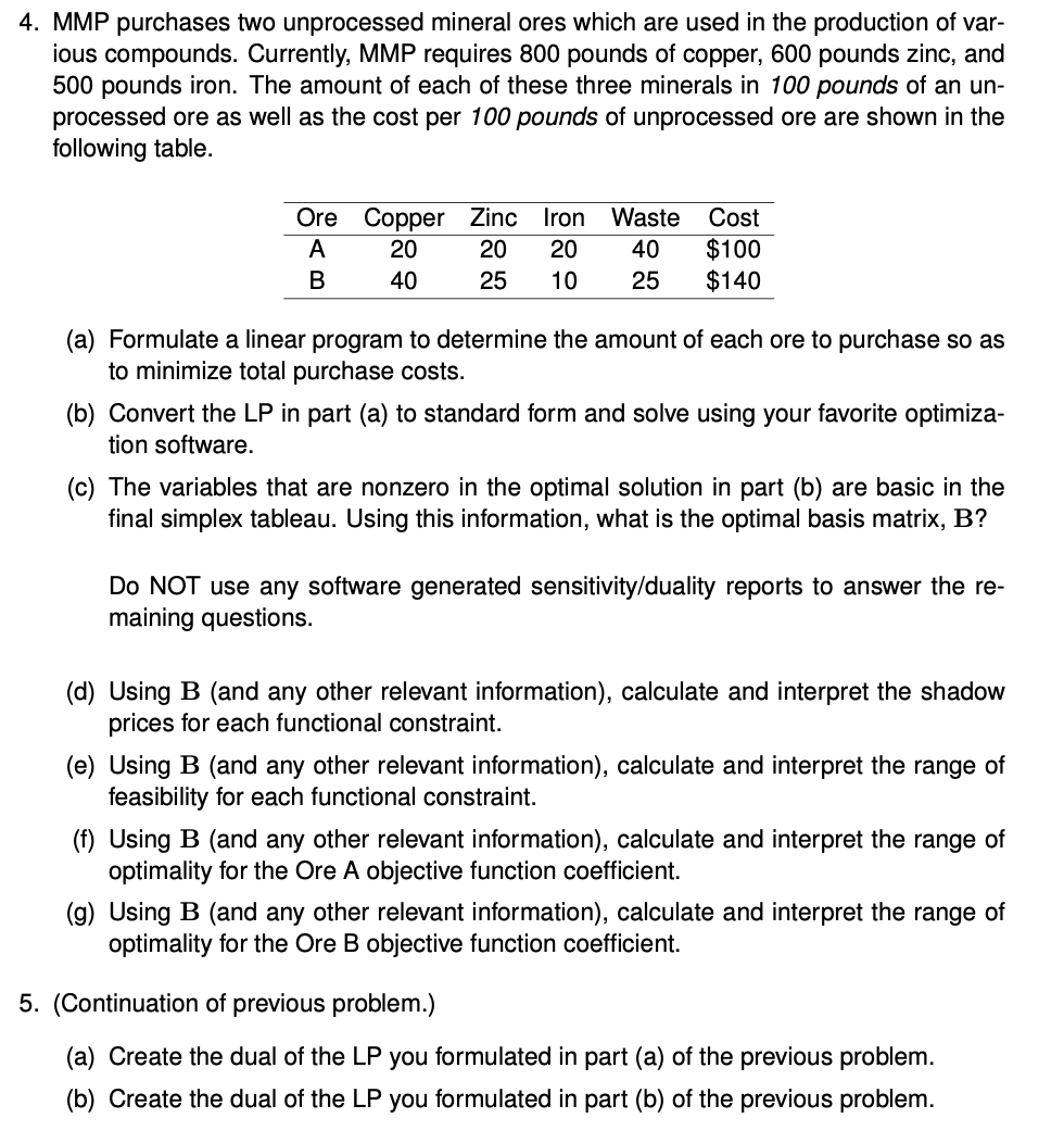 4. MMP purchases two unprocessed mineral ores