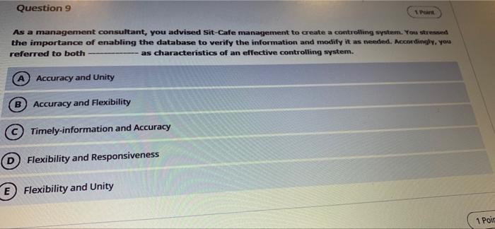 Question 12 Point provide managers with