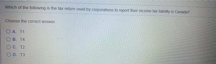 Which of the following is the tax return used by