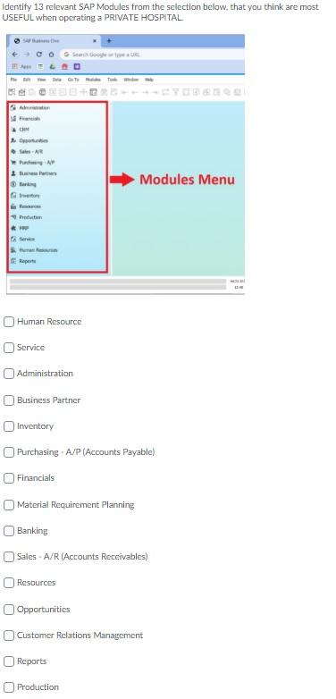 Identify the most useful 13 relevant SAP Modules