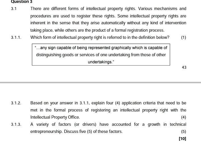 Question 3 3.1 There are different forms of