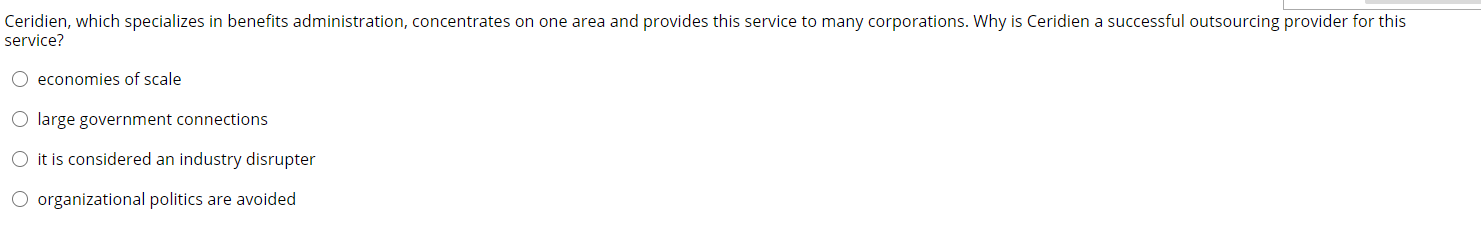 Ceridien, which specializes in benefits