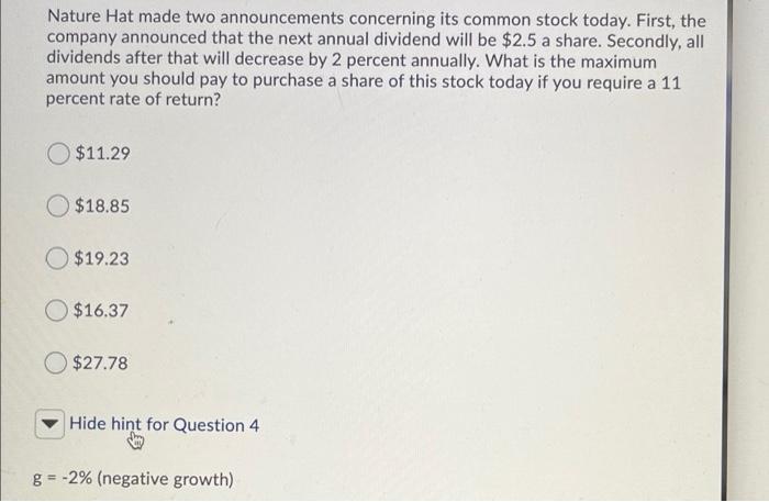 Nature Hat made two announcements concerning its