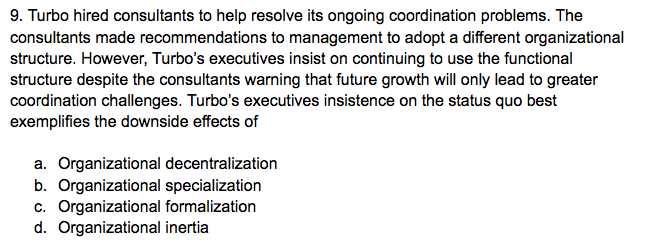 9. Turbo hired consultants to help resolve its