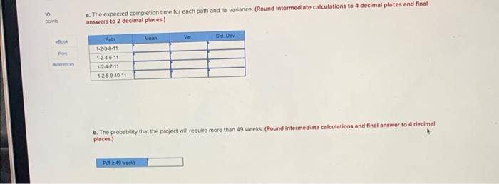 The following precedence diagram reflects three