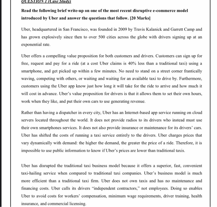 (Case Study Read the following brief write-up on