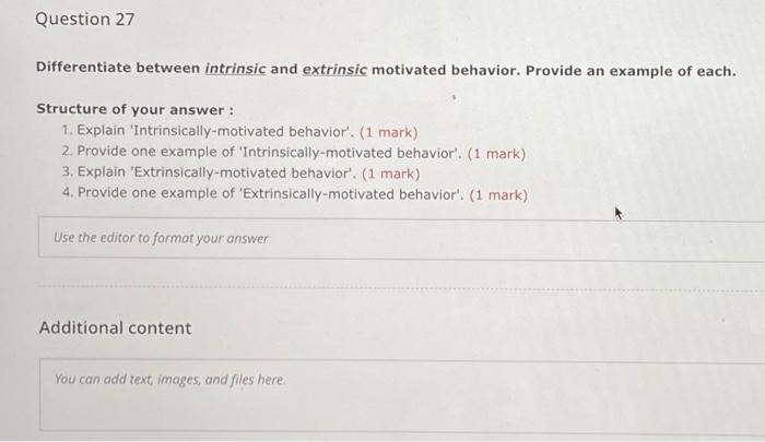 Question 27 Differentiate between intrinsic and