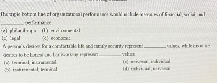 The triple bottom line of organizational