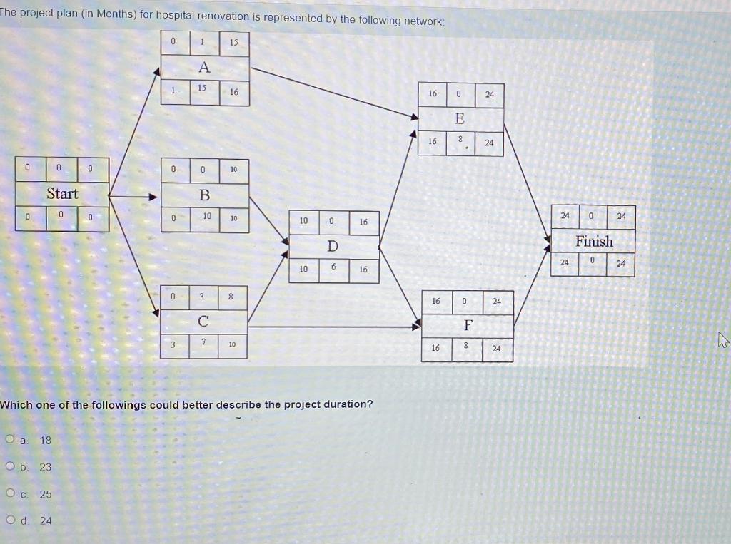 PLEASE ASAP URGENT The project plan (in Months)