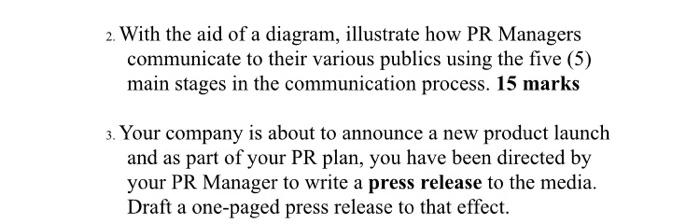 2. With the aid of a diagram, illustrate how PR