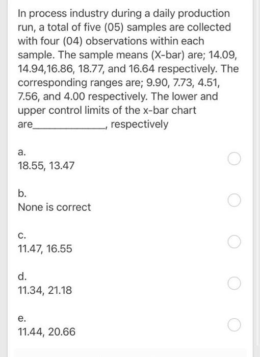In process industry during a daily production