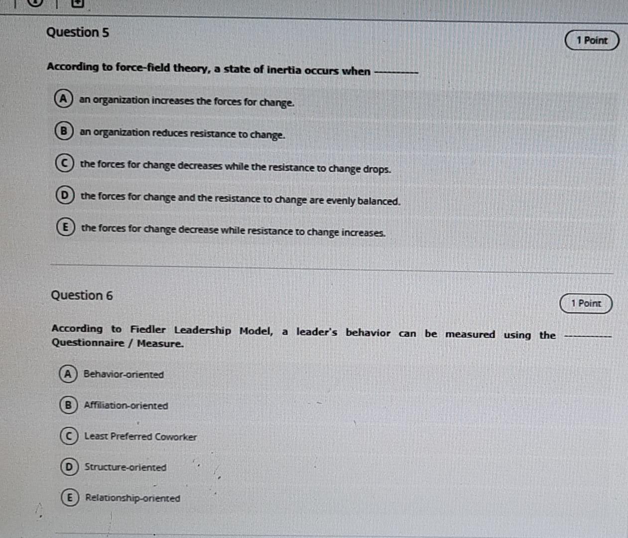 q5 and q6 Question 5 1 Point According to