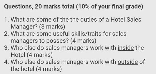 answer in detail?? Questions, 20 marks total (10%