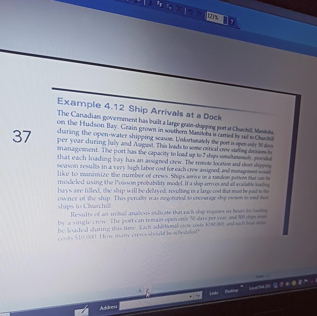 gh 123% ? 37 Example 4.12 Ship Arrivals at a Dock