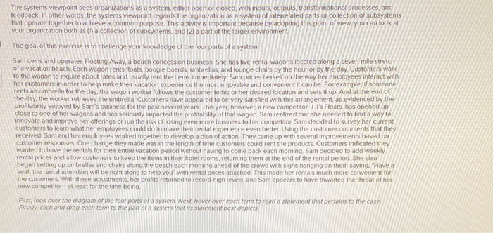 The systems viewpoint sees organizations as a