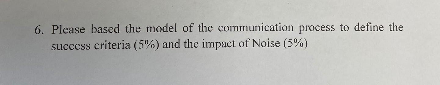 6. Please based the model of the communication