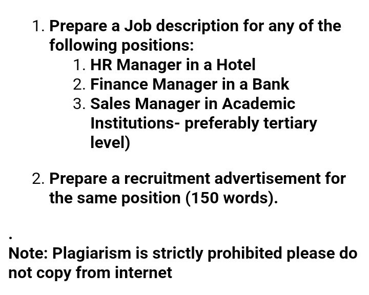 I need full answer and please do not copy from