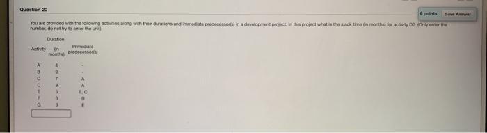 points Question 20 You so provided win the