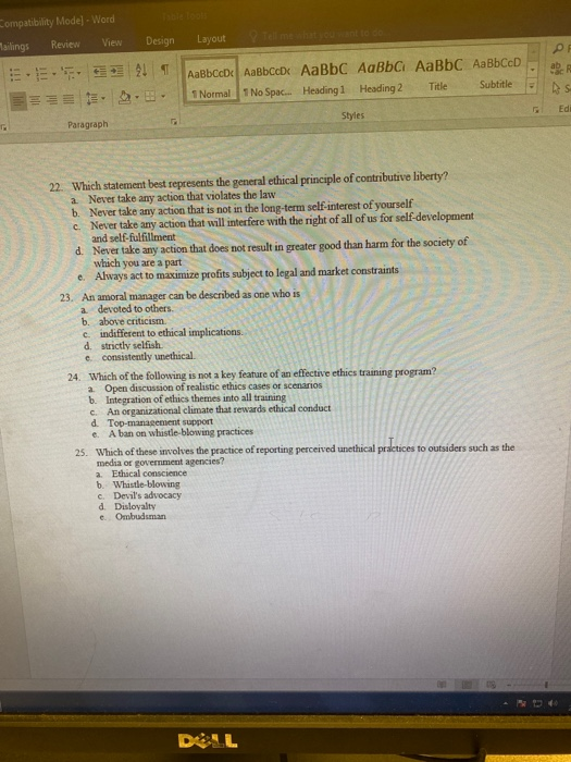 Compatibility Mode] - Word Mailings Review View l