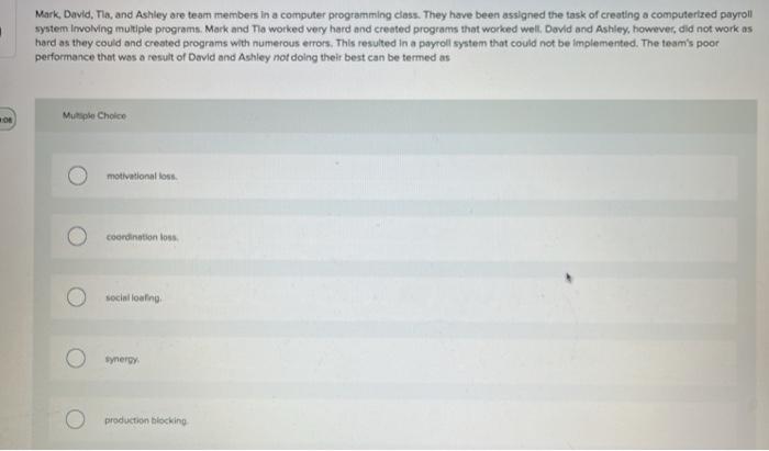 organizational behavior please hwlp Mark, David,