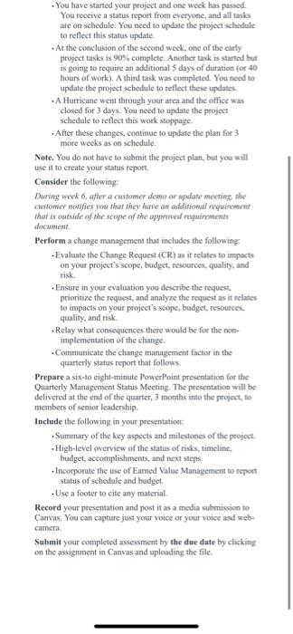 Use your sptimized, baselined project plan to