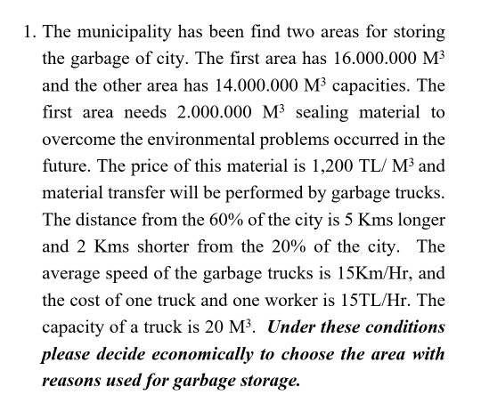 1. The municipality has been find two areas for
