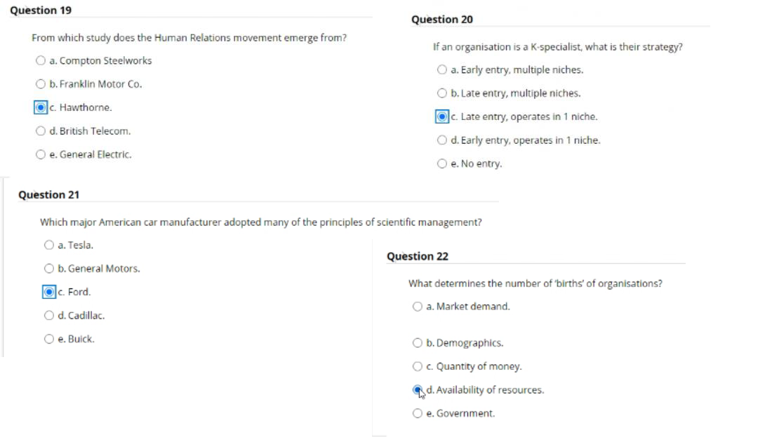 Question 19 Question 20 From which study does the