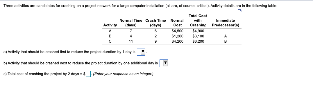 Please help me solve this thanks Three activities