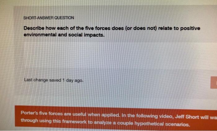 SHORT-ANSWER QUESTION Describe how each of the