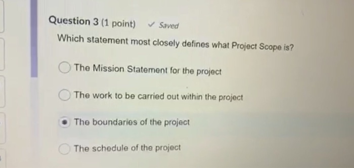 Question 3 (1 point) Saved Which statement most