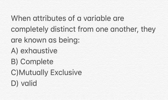 When attributes of a variable are completely